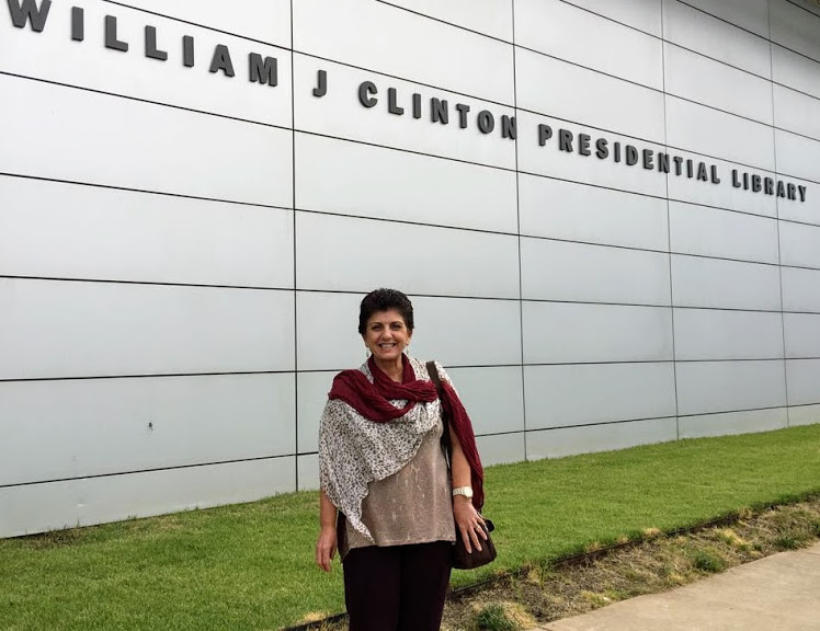 Rosa at Clinton's Library